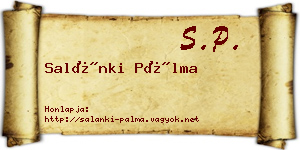 Salánki Pálma névjegykártya